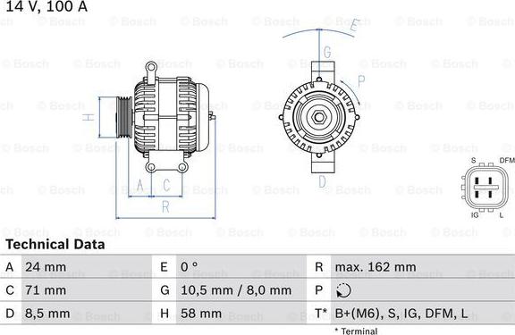 BOSCH 0 986 082 080 - Генератор www.autospares.lv