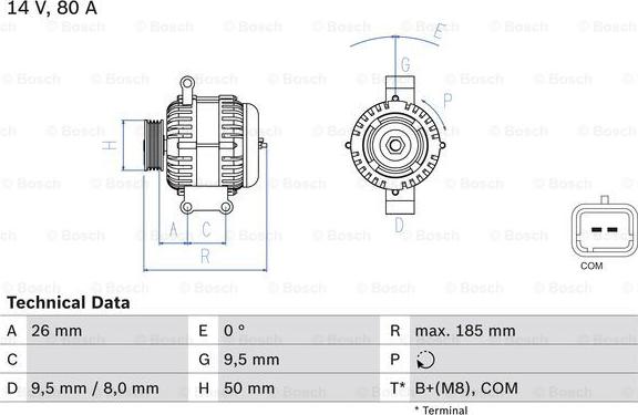 BOSCH 0 986 082 880 - Генератор www.autospares.lv