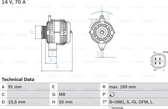 BOSCH 0 986 082 300 - Генератор www.autospares.lv