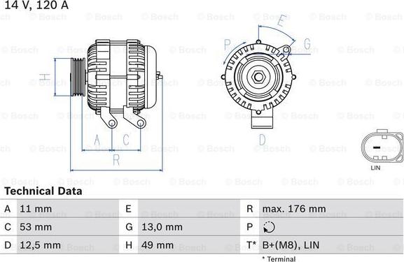 BOSCH 0 986 082 220 - Alternator www.autospares.lv