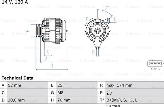 BOSCH 0 986 082 780 - Генератор www.autospares.lv