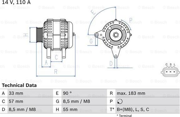 BOSCH 0 986 082 730 - Генератор www.autospares.lv