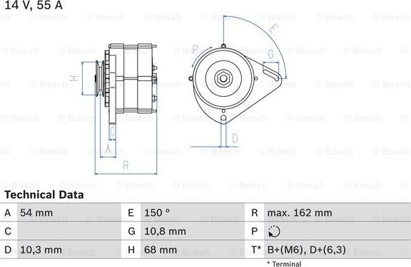 BOSCH 0 986 039 501 - Генератор www.autospares.lv