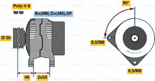 BOSCH 0 986 039 520 - Генератор www.autospares.lv