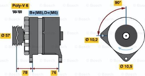 BOSCH 0 986 039 630 - Alternator www.autospares.lv