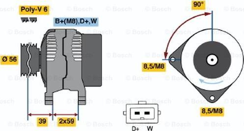 BOSCH 0 986 039 010 - Alternator www.autospares.lv