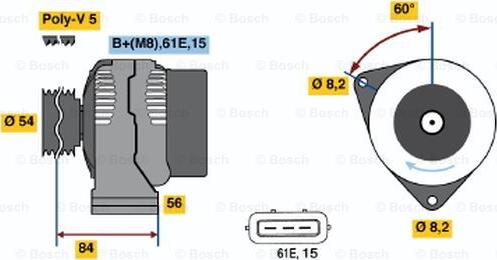 BOSCH 0 986 039 831 - Ģenerators www.autospares.lv