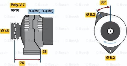 BOSCH 0 986 039 200 - Генератор www.autospares.lv