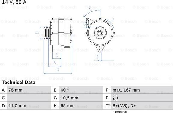 BOSCH 0 986 034 120 - Alternator www.autospares.lv