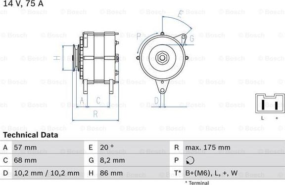 BOSCH 0 986 034 861 - Ģenerators autospares.lv