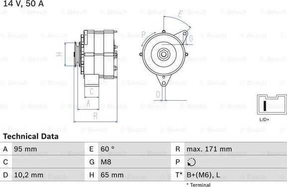 BOSCH 0 986 034 830 - Генератор www.autospares.lv