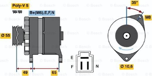 BOSCH 0 986 034 321 - Генератор www.autospares.lv