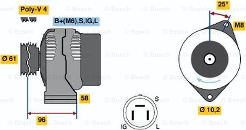 BOSCH 0 986 035 901 - Ģenerators autospares.lv