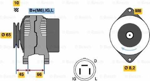 BOSCH 0 986 035 461 - Генератор www.autospares.lv