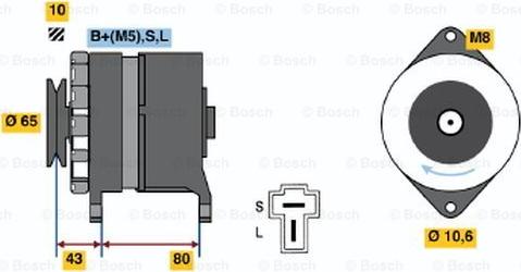 BOSCH 0 986 035 401 - Генератор www.autospares.lv