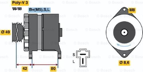 BOSCH 0 986 035 411 - Ģenerators www.autospares.lv