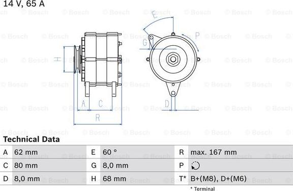 BOSCH 0 986 035 800 - Генератор www.autospares.lv