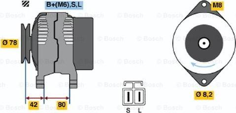 BOSCH 0 986 035 341 - Генератор www.autospares.lv