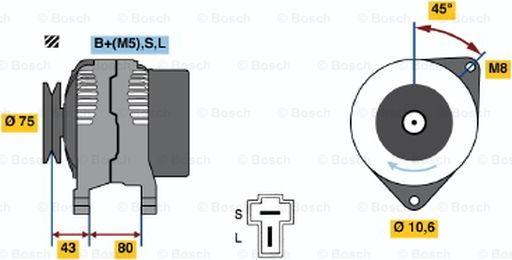 BOSCH 0 986 035 301 - Alternator www.autospares.lv