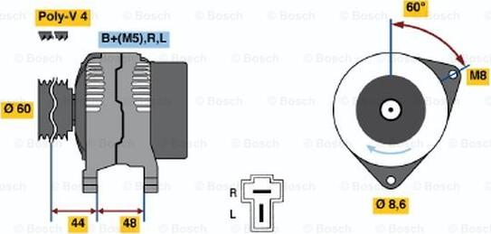 BOSCH 0 986 035 291 - Alternator www.autospares.lv