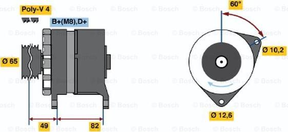 BOSCH 0 986 035 720 - Генератор www.autospares.lv