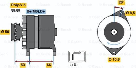 BOSCH 0 986 036 480 - Генератор www.autospares.lv