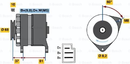 BOSCH 0 986 036 561 - Генератор www.autospares.lv