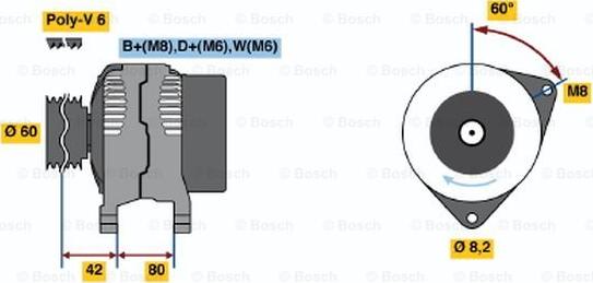 BOSCH 0 986 036 690 - Генератор www.autospares.lv