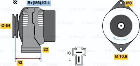 BOSCH 0 986 036 641 - Генератор www.autospares.lv