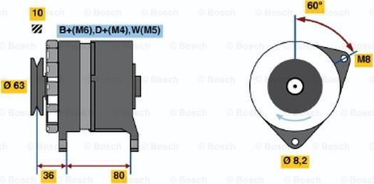 BOSCH 0 986 036 041 - Генератор www.autospares.lv