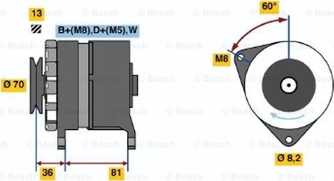 BOSCH 0 986 036 000 - Генератор www.autospares.lv