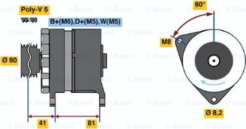 BOSCH 0 986 036 100 - Ģenerators www.autospares.lv