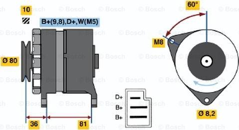 BOSCH 0 986 036 110 - Генератор www.autospares.lv