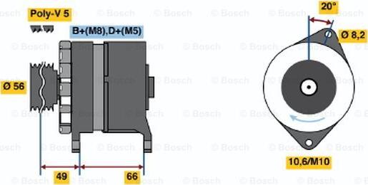 BOSCH 0 986 036 831 - Генератор www.autospares.lv