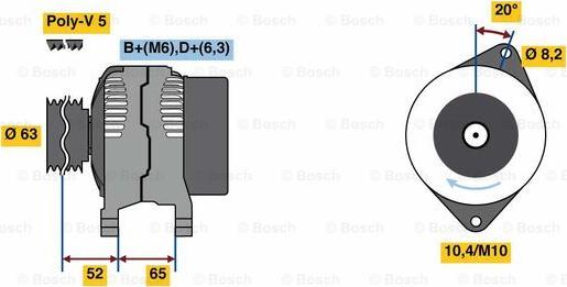 BOSCH 0 986 036 871 - Генератор www.autospares.lv