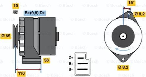 BOSCH 0 986 030 610 - Генератор www.autospares.lv