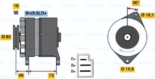 BOSCH 0 986 030 120 - Генератор www.autospares.lv