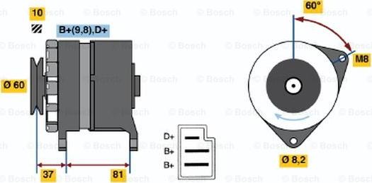 BOSCH 0 986 030 780 - Генератор www.autospares.lv