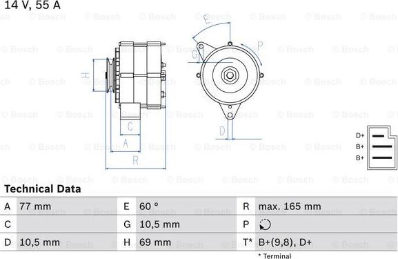 BOSCH 0 986 031 400 - Генератор www.autospares.lv