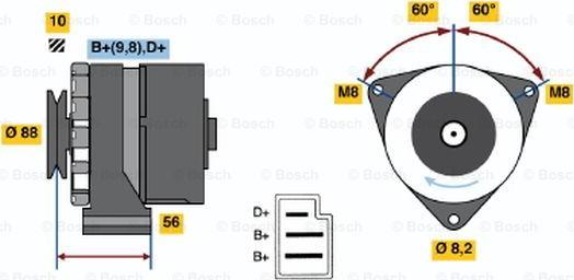 BOSCH 0 986 031 550 - Генератор www.autospares.lv