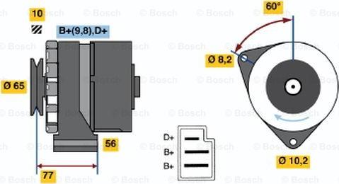 BOSCH 0 986 031 080 - Генератор www.autospares.lv