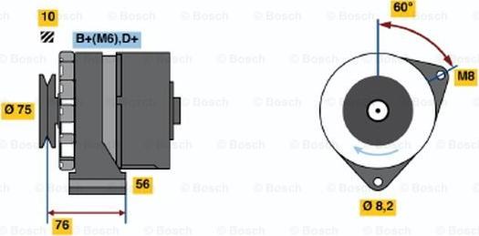 BOSCH 0 986 031 360 - Генератор www.autospares.lv