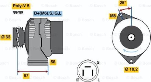 BOSCH 0 986 038 421 - Ģenerators www.autospares.lv