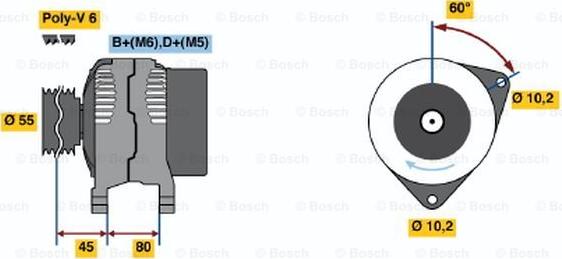 BOSCH 0 986 038 030 - Alternator www.autospares.lv