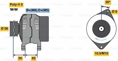 BOSCH 0 986 038 801 - Alternator www.autospares.lv