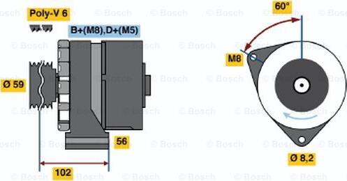 BOSCH 0 986 038 340 - Ģenerators autospares.lv