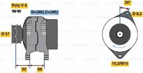 BOSCH 0 986 038 750 - Ģenerators www.autospares.lv