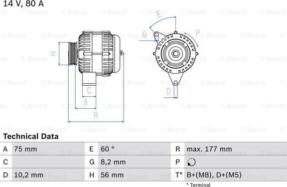 BOSCH 0 986 038 771 - Alternator www.autospares.lv