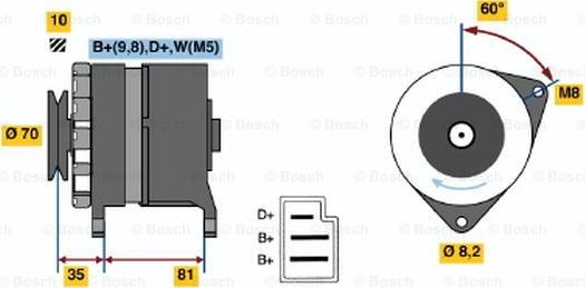 BOSCH 0 986 033 850 - Генератор www.autospares.lv