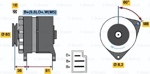 BOSCH 0 986 033 860 - Генератор www.autospares.lv